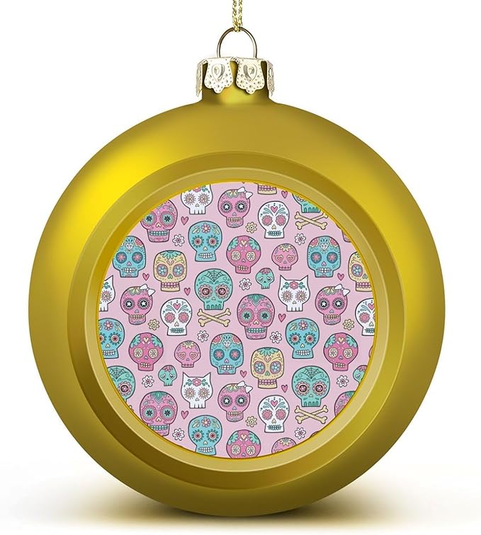 Sugar Skulls Christmas Decorations Tree Ornaments Hanging Ball Party Pendant 2.4 Inches - sugar skull christmas decorations