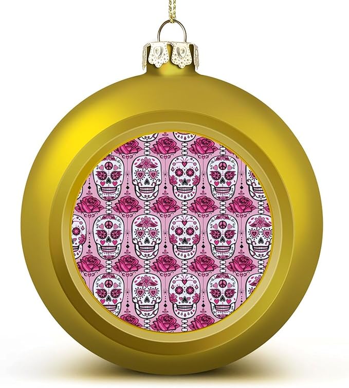 Sugar Skulls Christmas Decorations Tree Ornaments Hanging Ball Party Pendant 2.4 Inches - sugar skull christmas decorations