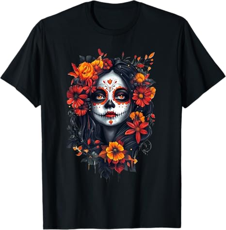 El Dia De Los Muertos Lustiger mexikanischer - sugar skull t-shirt womens