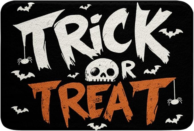 Erosebridal Halloween Decorations Doormats Floor Mats Trick Or Treat Halloween Decor Bath Mat, Sugar Skull Bathroom Rugs Death Skeleton Non Slip Bath Rug 20"X32" - sugar skull floor mat