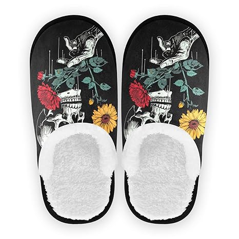 ALAZA - sugar skull slippers womens