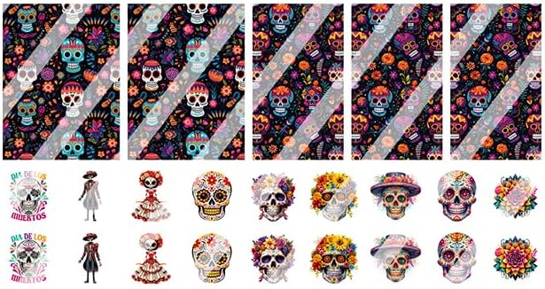Day of The Dead - Dia de Los Muertos Nail Art Decals - Waterslide Nail Decals - sugar skull nail art