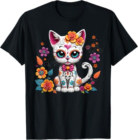 Day of the Dead Outfit Sugar Skull Happy Halloween - sugar skull t-shirt womens