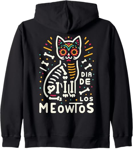 Burmese Cat Apparel Co. - sugar skull zip up hoodie mens