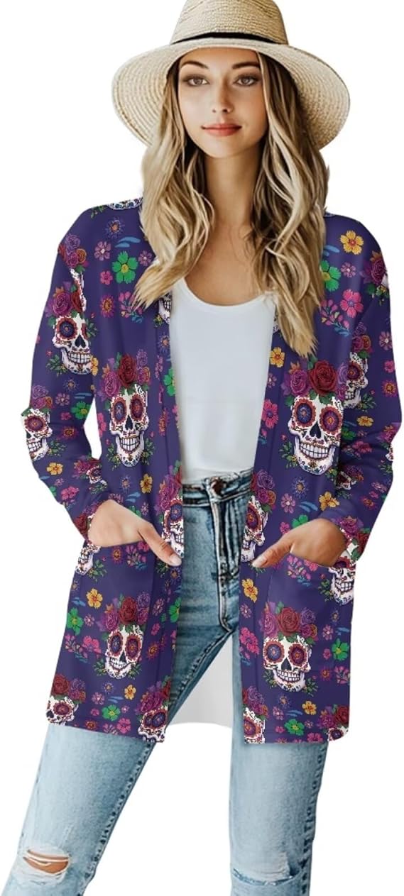Jndtueit - sugar skull long sleeve shirt mens