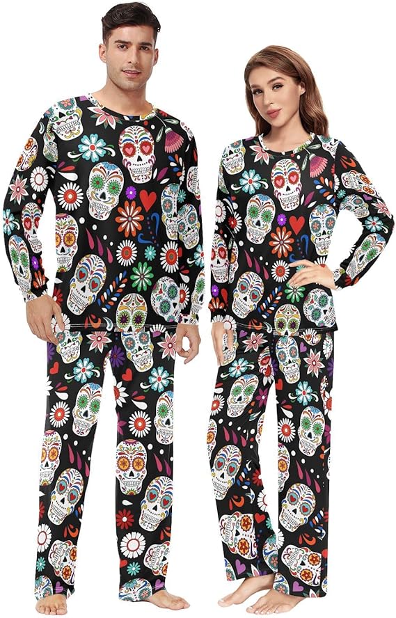 Fustylead - sugar skull long sleeve shirt mens
