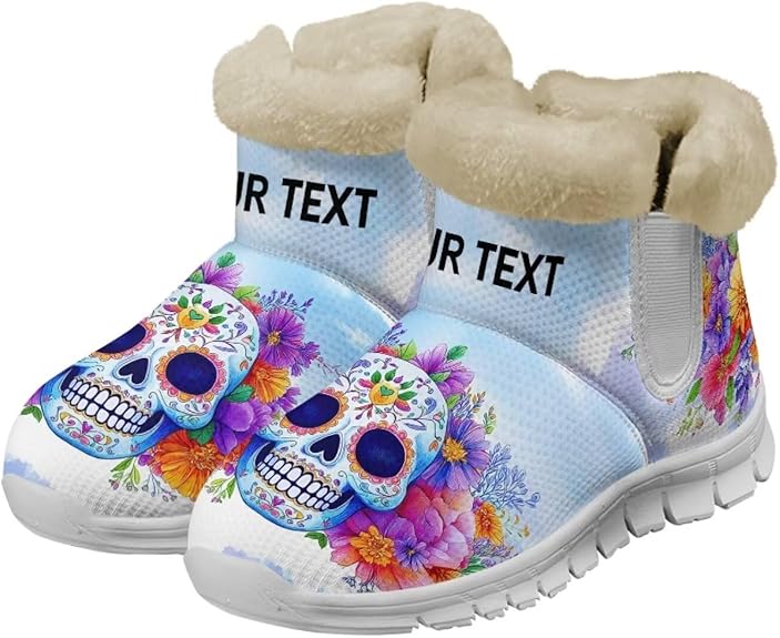 Ecaestolph - sugar skull boots for women