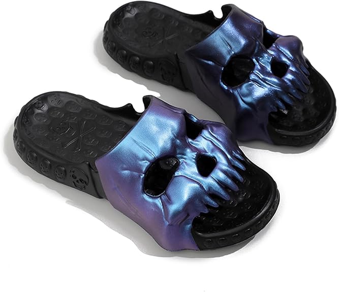 Mergrub - sugar skull flip flops womens