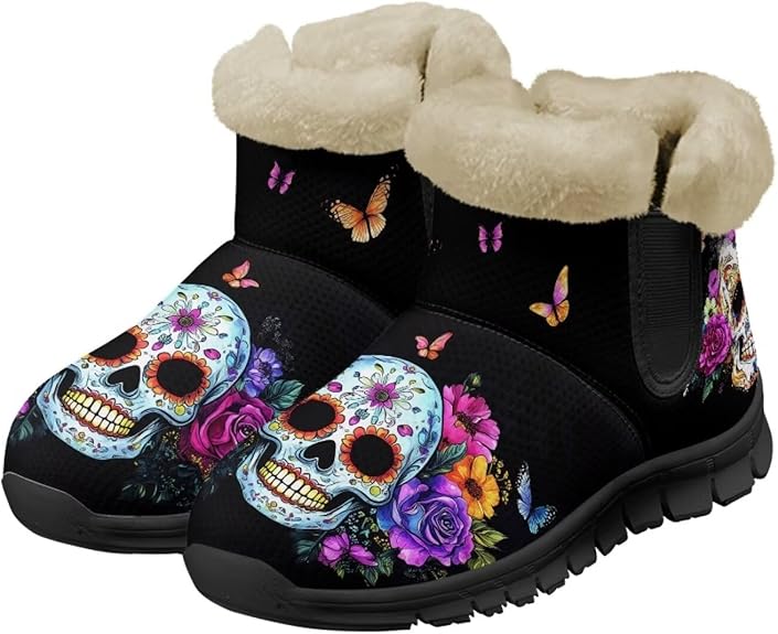 Binienty - sugar skull boots for women
