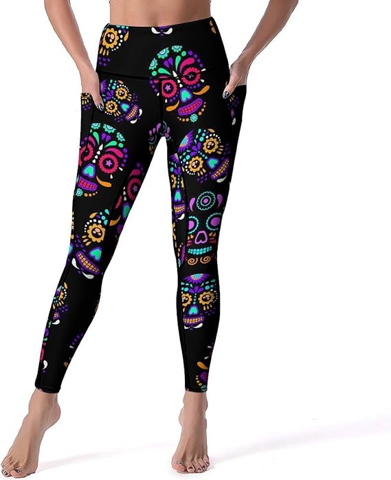 OXJOIIS - sugar skull leggings for women