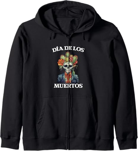 Dia De Los Muertos Day Of The Dead Designs - sugar skull zip up hoodie mens