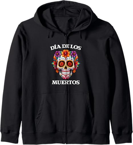 Dia De Los Muertos Day Of The Dead Designs - sugar skull zip up hoodie mens
