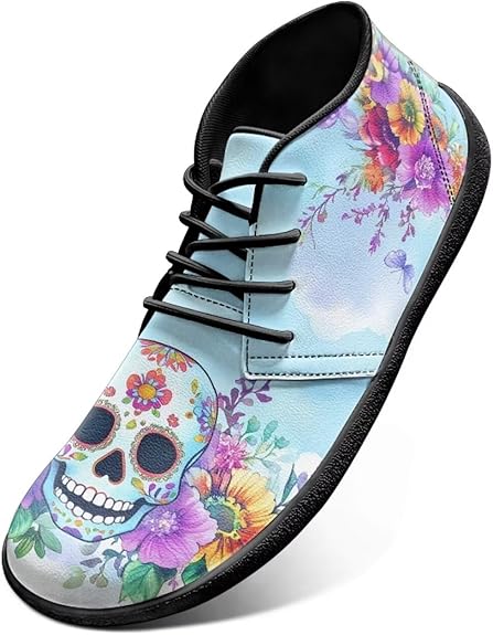 Watdotory - sugar skull sneakers womens