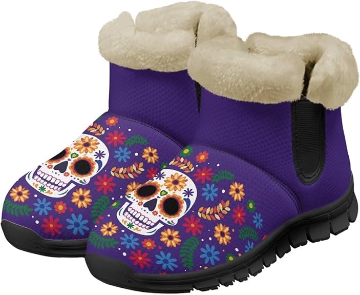 Twousenru - sugar skull boots for women