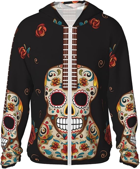 VTCTOASY - sugar skull zip up hoodie mens