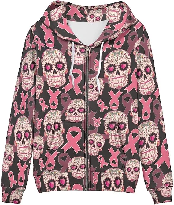 Irisjudy - sugar skull zip up hoodie mens