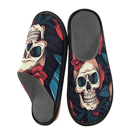 ALAZA - sugar skull slippers womens