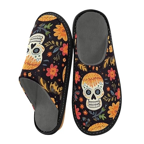 ALAZA - sugar skull slippers womens