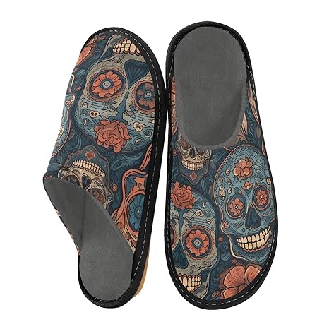 ALAZA - sugar skull slippers womens
