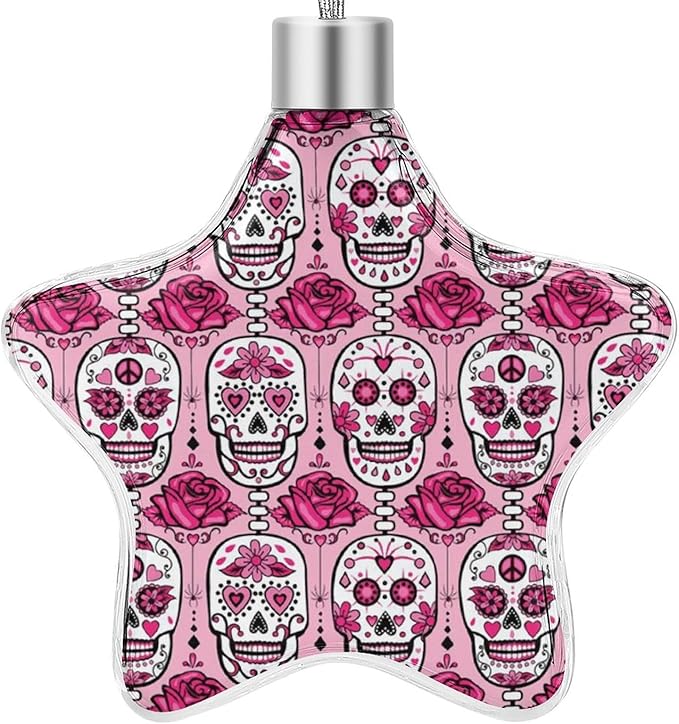 Sugar Skulls Christmas Decorations Star Hanging Xmas Tree Ornaments Wedding Party Supplies - sugar skull christmas decorations