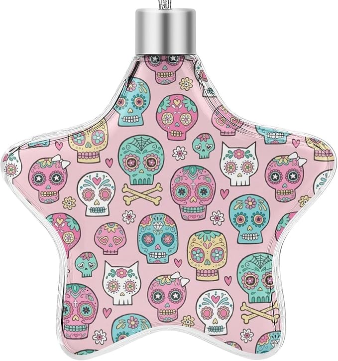 Sugar Skulls Christmas Decorations Star Hanging Xmas Tree Ornaments Wedding Party Supplies - sugar skull christmas decorations