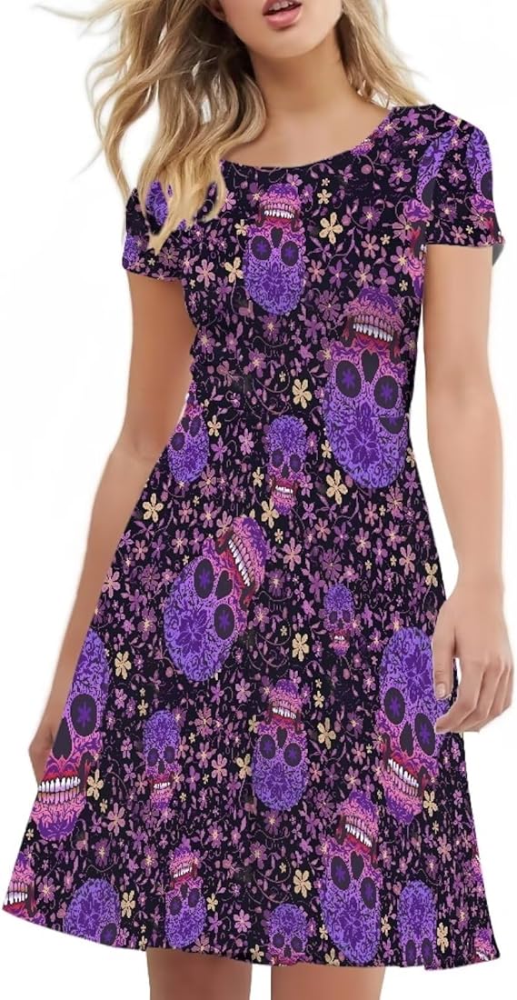 Irisjudy - sugar skull dress womens