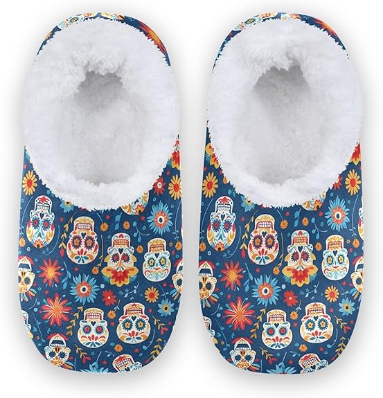 ALAZA - sugar skull slippers womens