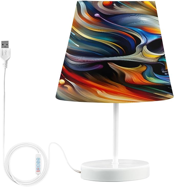 ALAZA Fantasy Sugar Skull Decor Bedside Table Lamp with USB Port 3 Color Temperatures LED Desk Lamp for Bedroom Office M - sugar skull table lamp