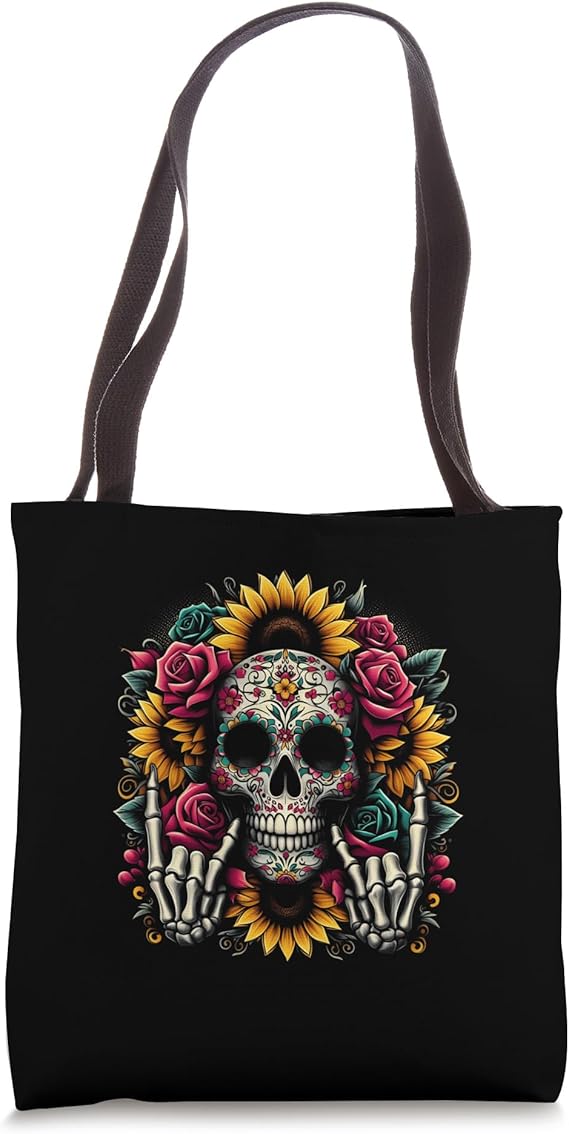 Halloween Tote Bag - sugar skull handbags for sale