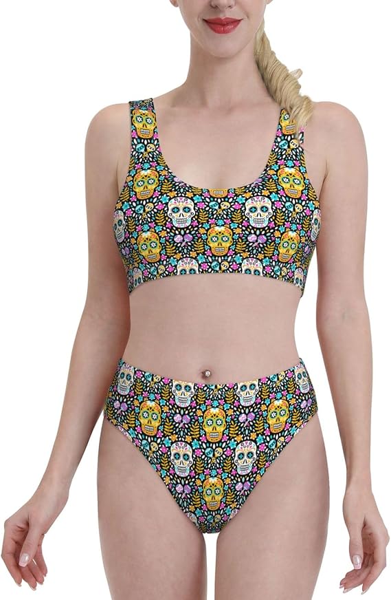 Kuilepa - sugar skull bikini set