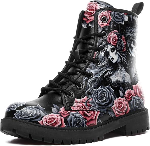 AWSOLE - sugar skull boots for women