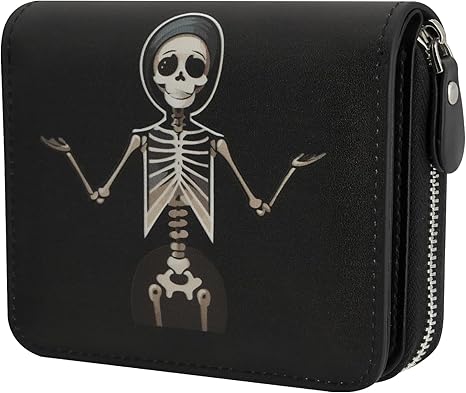Genuine Small Wallet for Women, Slim RFID Blocking Credit Card Holder with ID Window, Compact Purses for Women with 24 Card Slots - sugar skull wallets for women