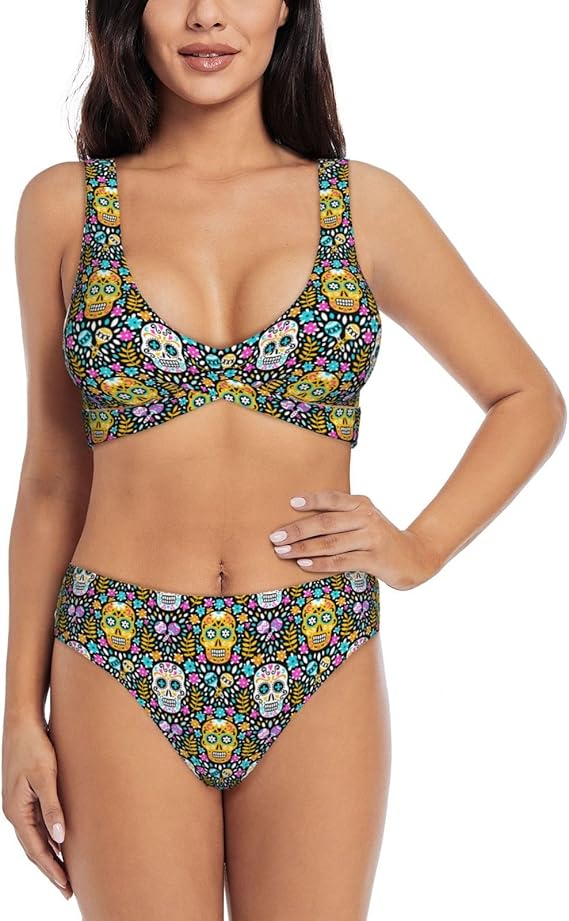 Kuilepa - sugar skull bikini set