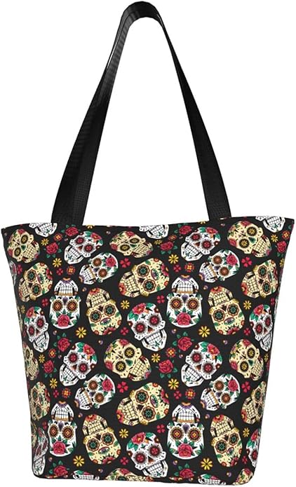Funny Cow Tote Bag For Women Lightweight Shoulder Bags Shopping Handbags With Zipper - sugar skull handbags for sale