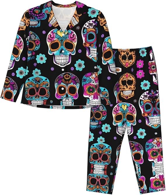 NOUZU - sugar skull pajamas womens