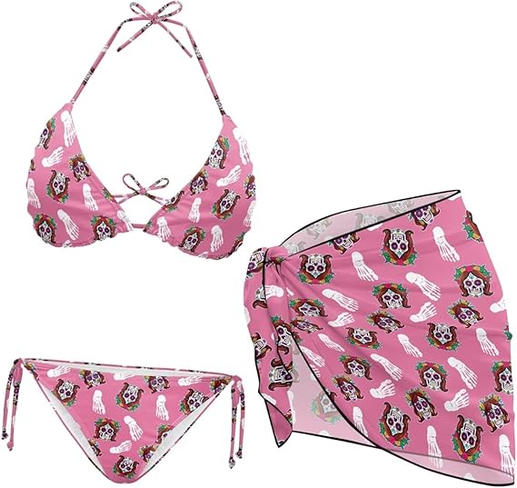 Irisjudy - sugar skull bikini set