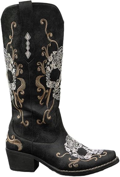 Fomoti - sugar skull boots for women