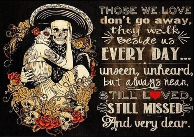 Sugar Skull Couple Those we Love Don‘t go Away Still Love Still Miss and Very Dear Aluminum Signs Funny Tin Sign Metal Art Poster Gift Home Cafe Bar Wall Decor Room Door Accessories 8x12 Inch - sugar skull poster print