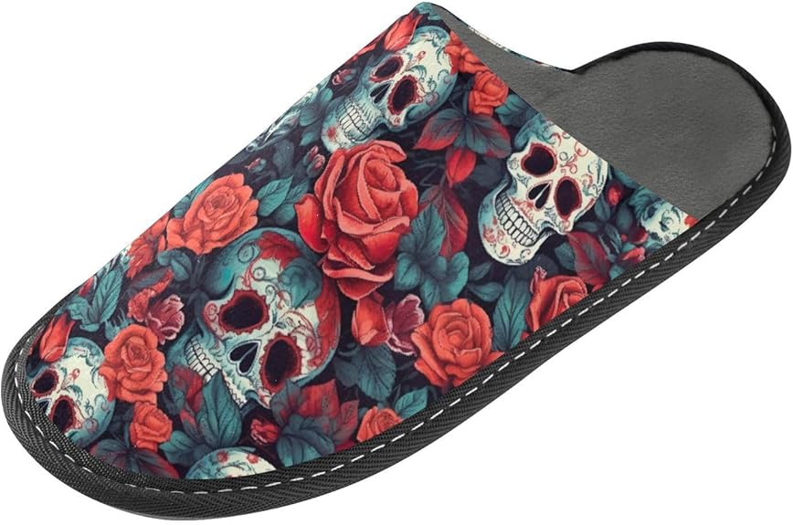CHSIN - sugar skull slippers womens