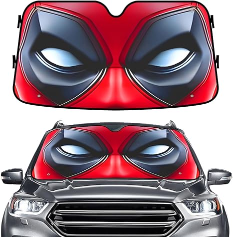 Funny Red Eyes Windshield Sun Shade for Car SUV Truck (55x30 Inches), Sun Shade Windshield, Shades for Front Windows, Protector Blocks UV, Christmas Car Decor - sugar skull car sunshade for windshield