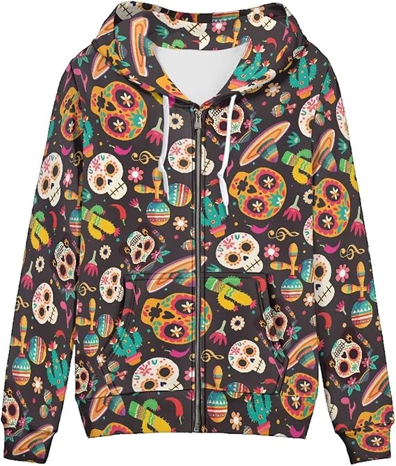 Irisjudy - sugar skull sweatshirt womens