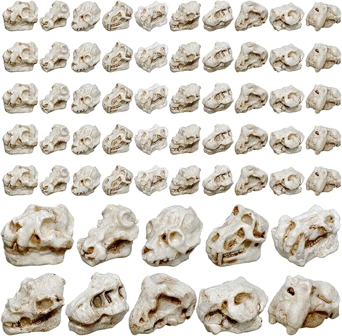 50 Pcs 0.75 in Mini Resin Animal Skull Heads Miniature Animal Skull Figurines Mini Halloween Skulls Figurine Miniature Skulls for Crafts Halloween Christmas Micro Landscape Decor - sugar skull figurine collectible