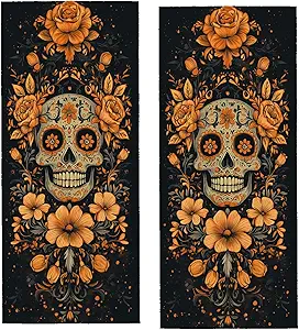 Sugar Skull Hand Towel for Bathroom 2 Pack,Soft Microfiber Face Towels for Bath,Kitchen,Spa,and Gym,Decorative Absorbent Polyester Towels,Perfect for Home or Hotel Decor 14.5x28in - sugar skull beach towel