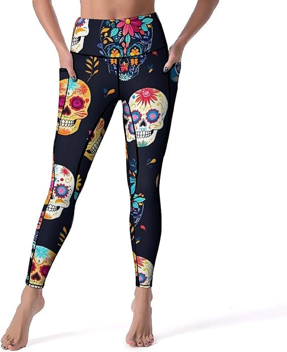 Generic - sugar skull leggings for women
