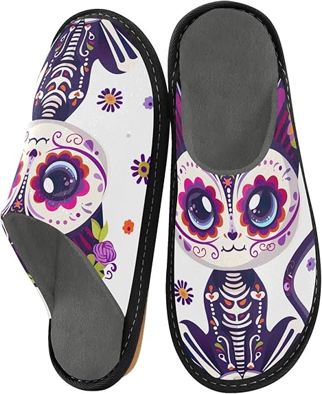 GAIREG - sugar skull slippers womens