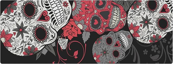 Sugar Skull Yoga Mat - Calavera Non-Slip, Eco-Friendly, Thick & Durable for Yoga, Pilates & Fitness – Vibrant Day of the Dead Design - sugar skull yoga mat
