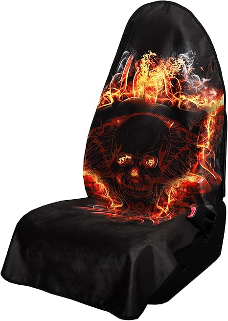 Waterproof Car Seats Covers Skull Style - Universal Car Seats Cushion for Sedan SUV Truck Front OR Back Seat - Anti-Slip Auto Seats Protector Suit for After Yoga Gym Biking Running Workout Sport - sugar skull car seat covers set