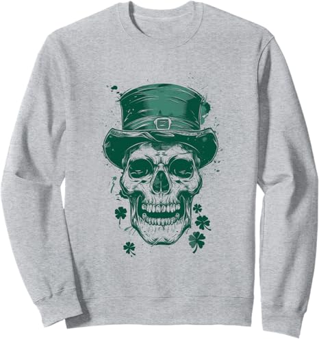 St Patricks Day Funny Sugar Skull Hat Shamrock - sugar skull beanie