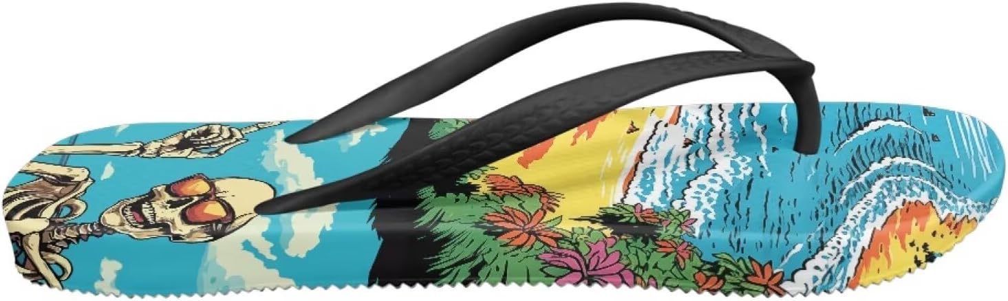 Forchrinse - sugar skull flip flops womens