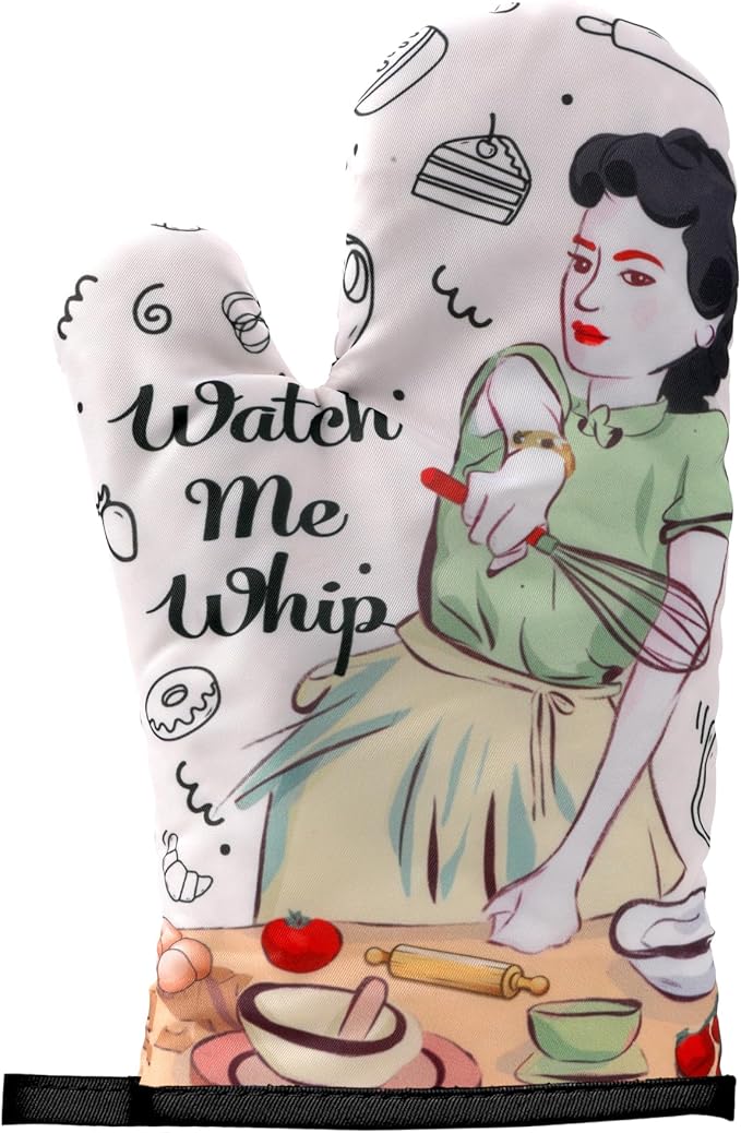 Funny Oven Mitts for Women Baking Gifts Kitchen Accessories Baker Gifts Novelty Heat Resistant Mittens Cooking Gift White Cute Birthday Housewarming Presents for Bakers Mom Wife Best Friends Sister - sugar skull oven mitts